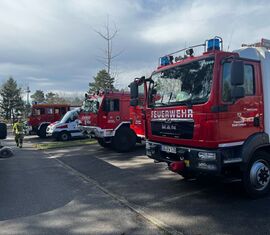 Bereitstellungsraum zur Übung in Cottbus Sachsendorf