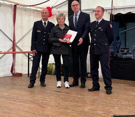 Ministerpräsident Dietmar Woidke kam als Gratulant zum 100 Jährigen Jubiläum der Ortswehr Gahry (Amt Döbern Land)