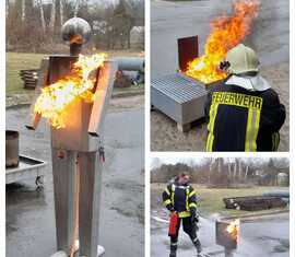 Einweisung in den Feuerlösch- und Schaumtrainer