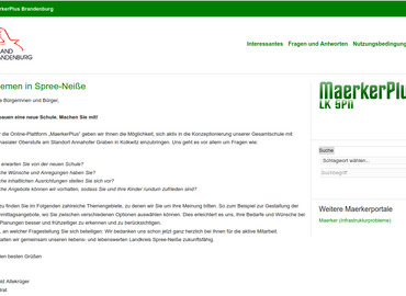 Screenshot der Umfrageseite