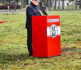 Spatenstich am 1.Dez.2025 in Jerischke zum Bau des neuen Gerätehaus, Lars Mudra, Amtswehrführer